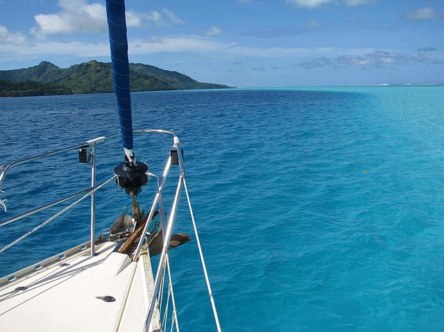 Note the striking color difference between deep and shallow water!