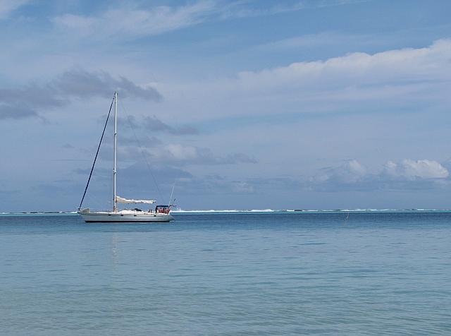 Eden Martin anchored off the beach