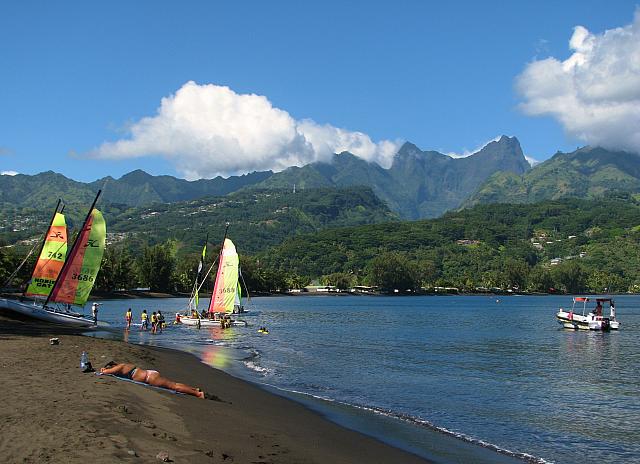 Sailboats at Point Venus