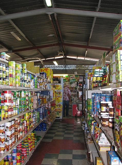 Inside a small, local grocery store