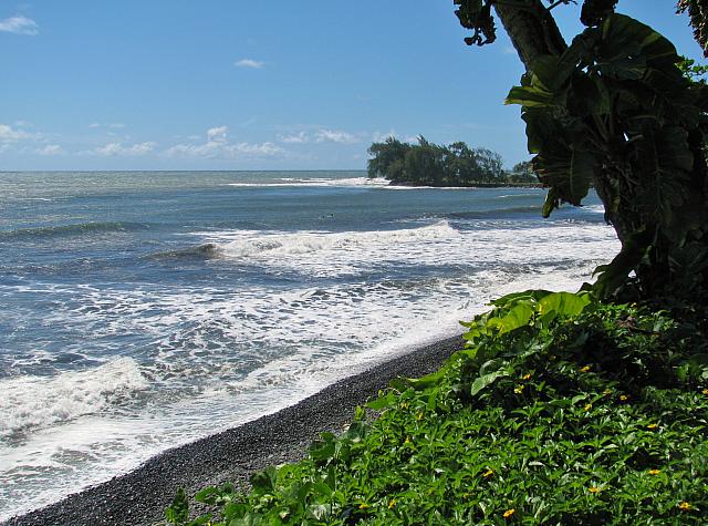 Black pebble beach