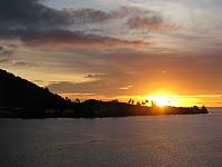 Sunset as we leave Moorea