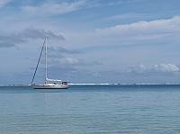 Eden Martin anchored off the beach